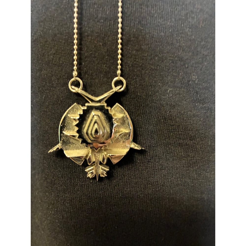Eddie Borgo Silver Tone Steampunk Geometric Sunburst Pendant Ball Chain Necklace